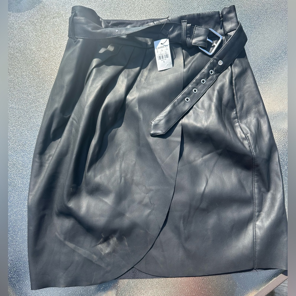 Express Leather Mini Skirt